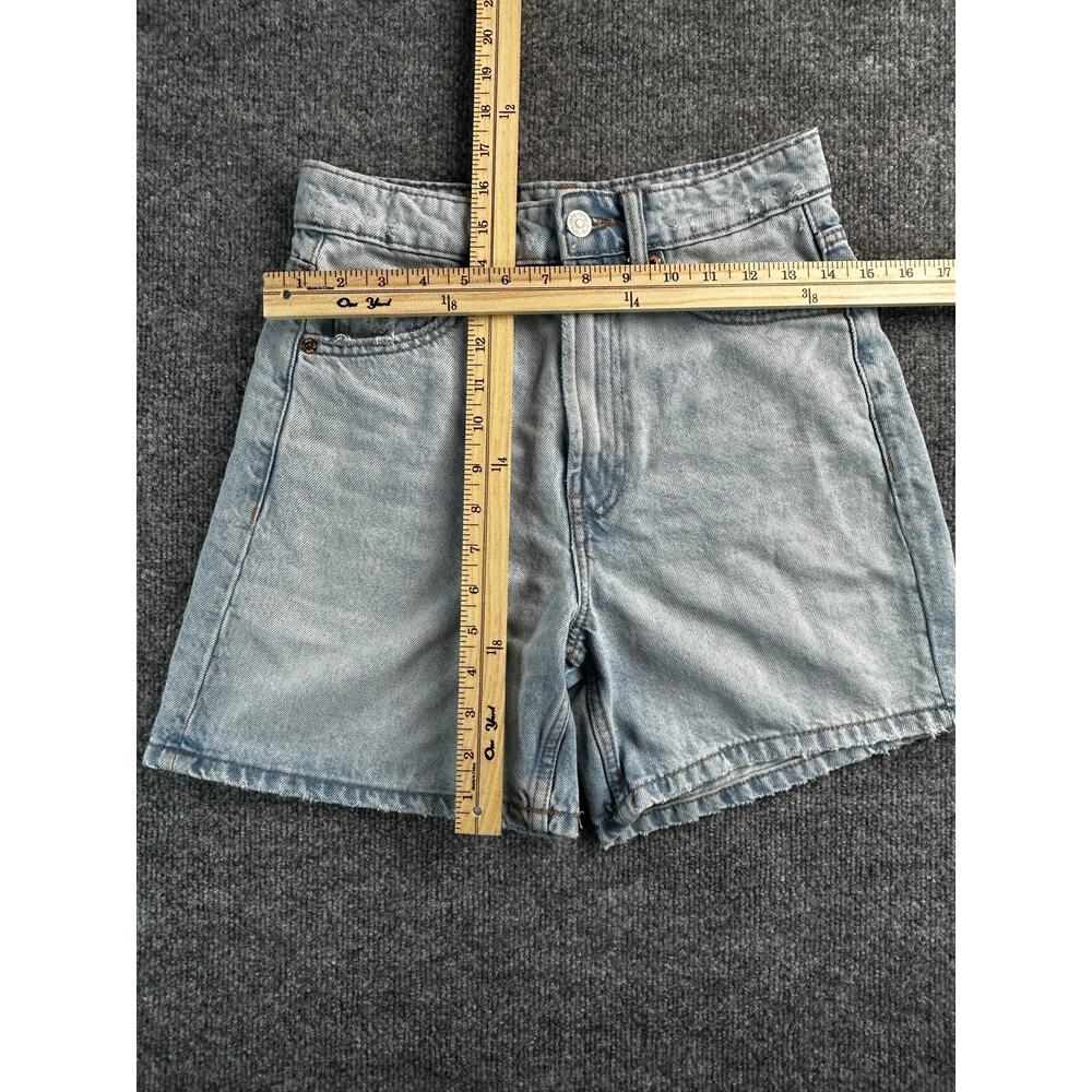 Zara High Rise Denim Shorts Women's US 2 Light Wash Mom Jean Shorts - Picture 5 of 5